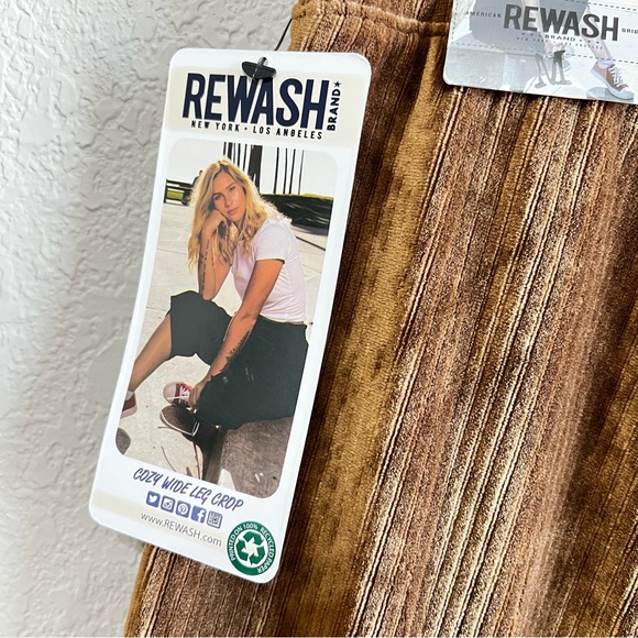 Rewash brown wide leg cropped pants - Picture 3 of 4